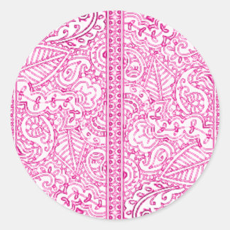 Paisley Passion - Roze (Henna) Ronde Sticker