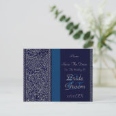 Paisley Passion - Silver Effect (Henna) (bruiloft) Aankondigingskaart (Staand voorkant)