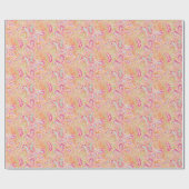 Paisley Pastel Pink Peach Aqua Green Cadeaupapier (Vlak)