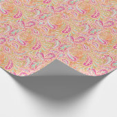Paisley Pastel Pink Peach Aqua Green Cadeaupapier (Hoek)