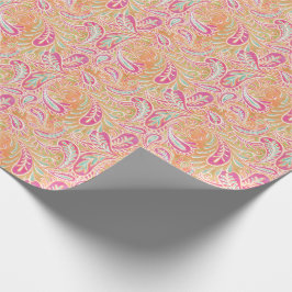Paisley Pastel Pink Peach Aqua Green Cadeaupapier