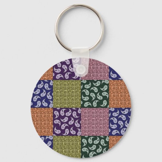 Paisley Patchwork Pattern Sleutelhanger (Voorkant)
