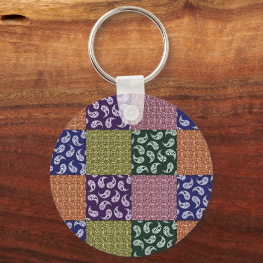 Paisley Patchwork Pattern Sleutelhanger (Voorkant)