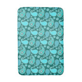 Paisley-patroon, Blauwgroen, Aqua en White Badmat (Voorkant Verticaal)