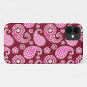 Paisley-patroon, Bourgogne, roze en wit Case-Mate iPhone Case (Achterkant (horizontaal))