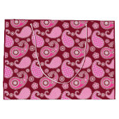 Paisley-patroon, Bourgogne, roze en wit Large Cadeautasje (Achterkant)