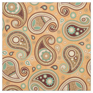 Paisley patroon Bruin en blauwgroen Stof