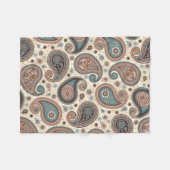 Paisley-patroon bruine blauwgroen beige elegant fleece deken (Voorkant (Horizontaal))