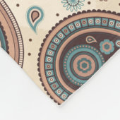 Paisley-patroon bruine blauwgroen beige elegant fleece deken (Hoek)