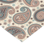 Paisley-patroon bruine blauwgroen beige elegant korte tafelloper (Hoek)