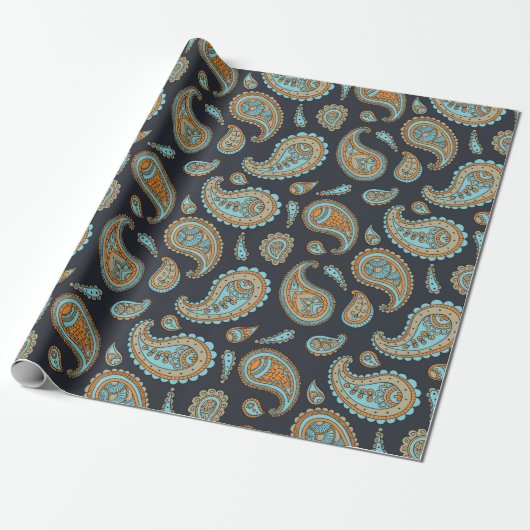 Paisley-patroon Cadeaupapier (Uitgerold)