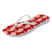 Paisley-patroon, diep rood en wit teenslippers (Schuin)