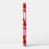 Paisley-patroon, donkerrood, roze en wit Case-Mate iPhone case (Achterkant / Rechts)