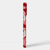 Paisley-patroon, donkerrood, roze en wit Case-Mate iPhone case (Achterkant / Rechts)