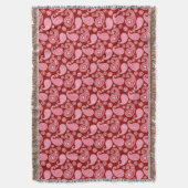 Paisley-patroon, donkerrood, roze en wit deken (Voorkant Verticaal)