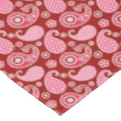 Paisley-patroon, donkerrood, roze en wit tafelkleed (Gekanteld)