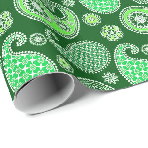 Paisley-patroon, Emerald en Jade Green Cadeaupapier