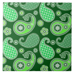 Paisley-patroon, Emerald en Jade Green Tegeltje