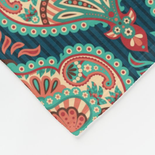Paisley-patroon Fleece Deken (Hoek)