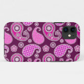 Paisley patroon, fuchsia roze, paars en wit Case-Mate iPhone case (Achterkant (horizontaal))