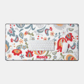 Paisley Patroon Gepersonaliseerde Scriptnaam Bureaumat (Keyboard & Muis)