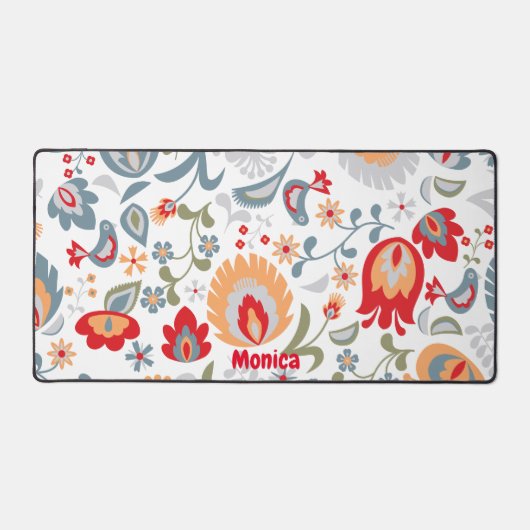 Paisley Patroon Gepersonaliseerde Scriptnaam Bureaumat (Voorkant)