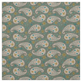 Paisley Patroon in Geel Peacock Blauw Sage Groen Stof (Swatch)