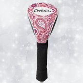  Paisley patroon in roze met bloemen Golfheadcover