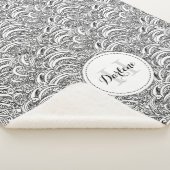 Paisley patroon inkt mono naam sherpa deken (3/4)