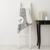 Paisley patroon inkt mono naam sherpa deken (In situ)