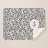 Paisley patroon inkt mono naam sherpa deken (Voorkant (horizontaal))
