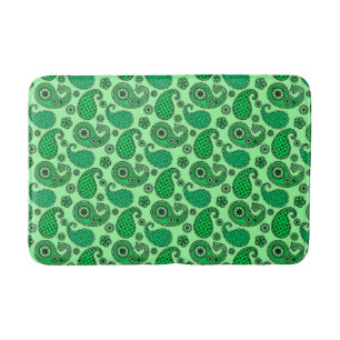 Paisley-patroon, jade- en muntgroen badmat