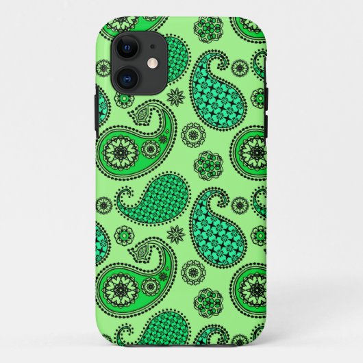 Paisley-patroon, jade- en muntgroen Case-Mate iPhone case (Achterkant)
