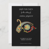 Paisley-patroon Kunst – Boho Etnische Botanische P Save The Date (Voorkant)