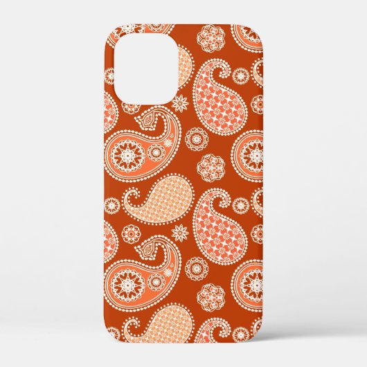 Paisley-patroon, Mandarijns-Oranje en wit Case-Mate iPhone Case (Achterkant)