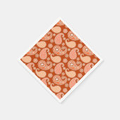 Paisley-patroon, Mandarijns-Oranje en wit Servetten (Hoek)