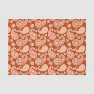 Paisley-patroon, Mandarijns-Oranje en wit Tissuepapier