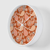 Paisley patroon, Mandarin Oranje en Wit (Hoek)