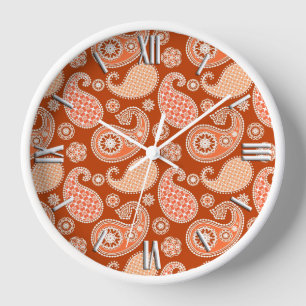 Paisley patroon, Mandarin Oranje en Wit