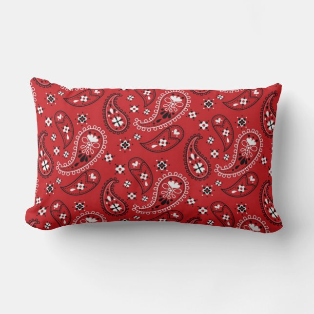 Paisley Patroon met rode achtergrond-23214 Kussen (Voorkant)