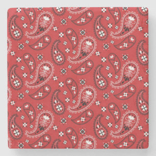 Paisley Patroon met rode achtergrond-23214 Stenen Onderzetter