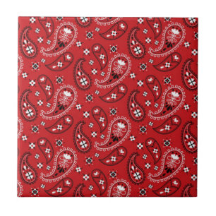 Paisley Patroon met rode achtergrond-23214 Tegeltje