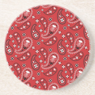 Paisley Patroon met rode achtergrond-23214 Zandsteen Onderzetter