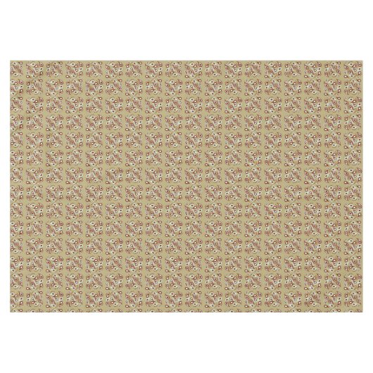 Paisley-patroon op bruin tafelkleed (Voorkant (Horizontaal))