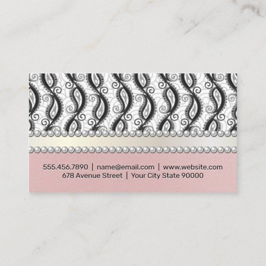 Paisley Patroon | Parels Visitekaartje (Achterkant)