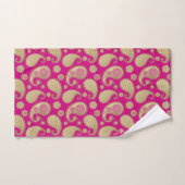 Paisley-patroon, Soft Gold op Deep Fuchsia Pink Bad Handdoek (Handdoek)