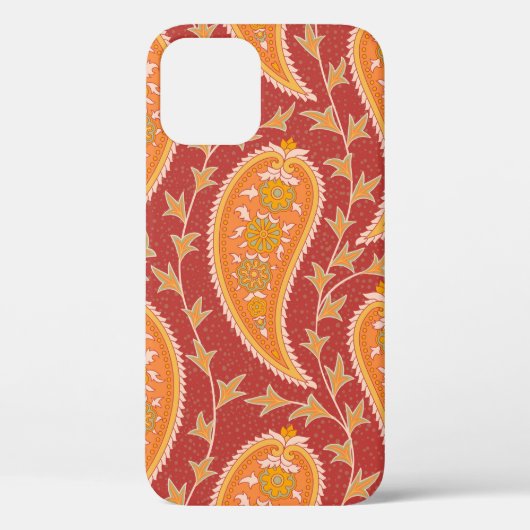 Paisley patroon. Turkse komkommer. Maroon-oranje c Case-Mate iPhone Case (Achterkant)