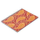 Paisley patroon. Turkse komkommer. Maroon-oranje c Notitieboek (Linkerzijde)