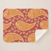 Paisley patroon. Turkse komkommer. Maroon-oranje c Sherpa Deken (Voorkant (horizontaal))