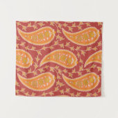 Paisley patroon. Turkse komkommer. Maroon-oranje c Wandkleed (Voorkant (horizontaal))